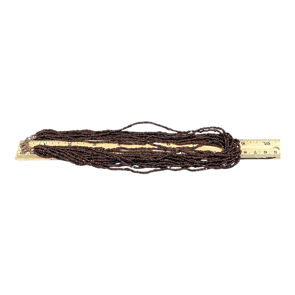 Silpada Bronze Beaded Necklace 17" Brown Glass Bead Torsade Artsy Boho N1815 - Picture 13 of 16